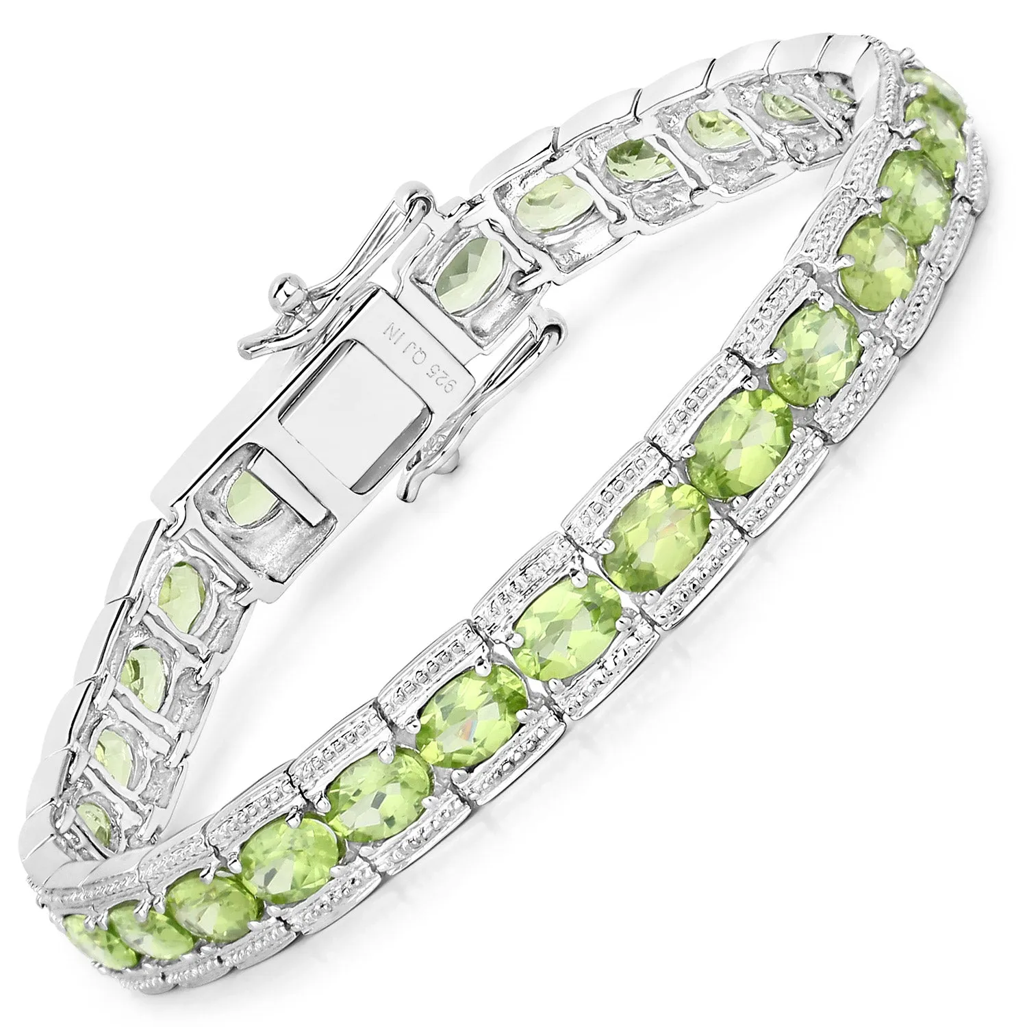 Genuine Peridot Green Tennis Bracelet