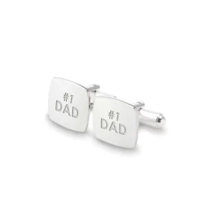 Gift for Father Engraved Silver Cufflinks Personalized Jewelry