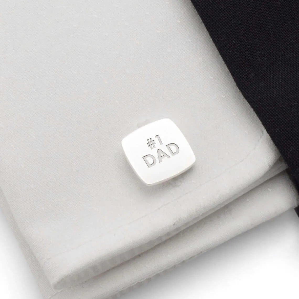 Gift for Father Engraved Silver Cufflinks Personalized Jewelry