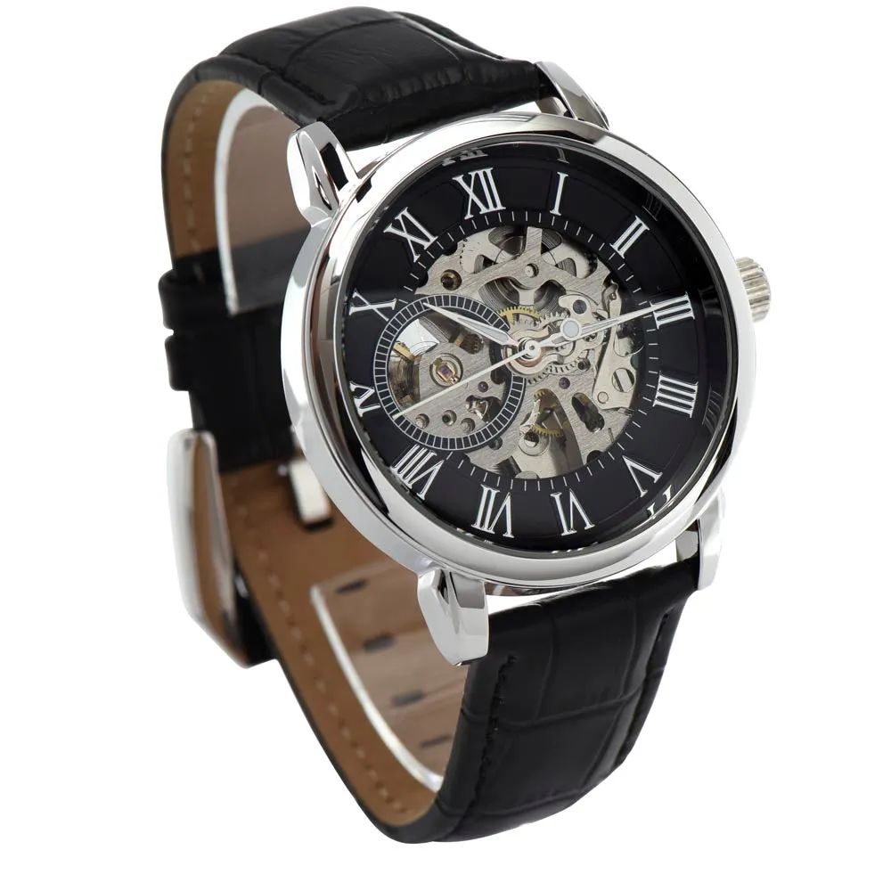 Gift For Him Men's Openwork Luxury Watch Leather Strap OPW_SOULM21