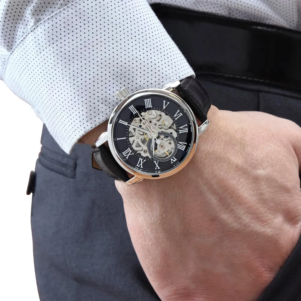 Gift For Him Men's Openwork Luxury Watch Leather Strap OPW_SOULM21