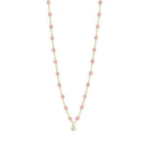 GIGI CLOZEAU- Classic Gigi Supreme- 1 Diamond 16.5" Necklace- BLUSH