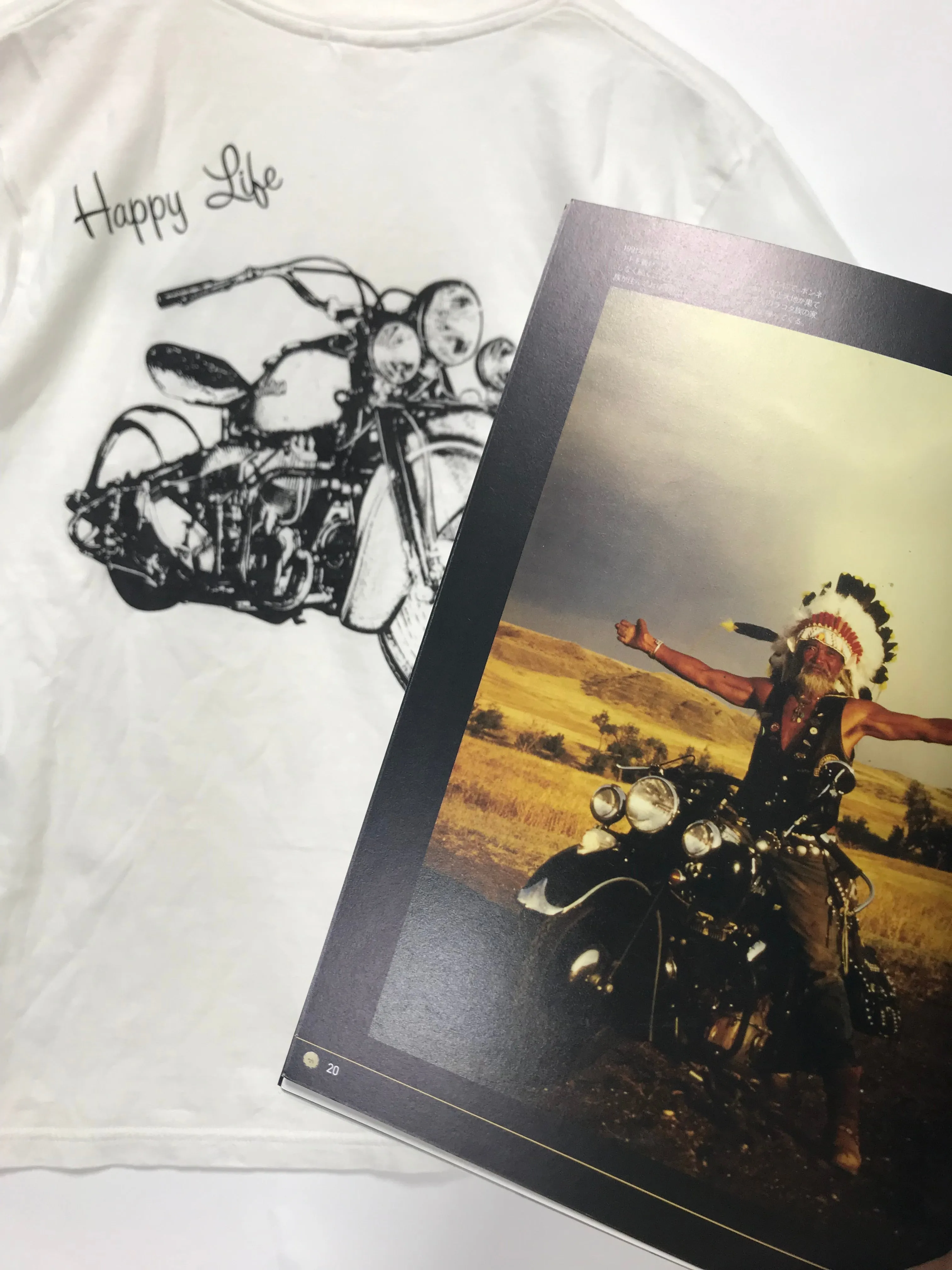 Goro's ゴローズ Vintage Happy Life Motorcycle Tee
