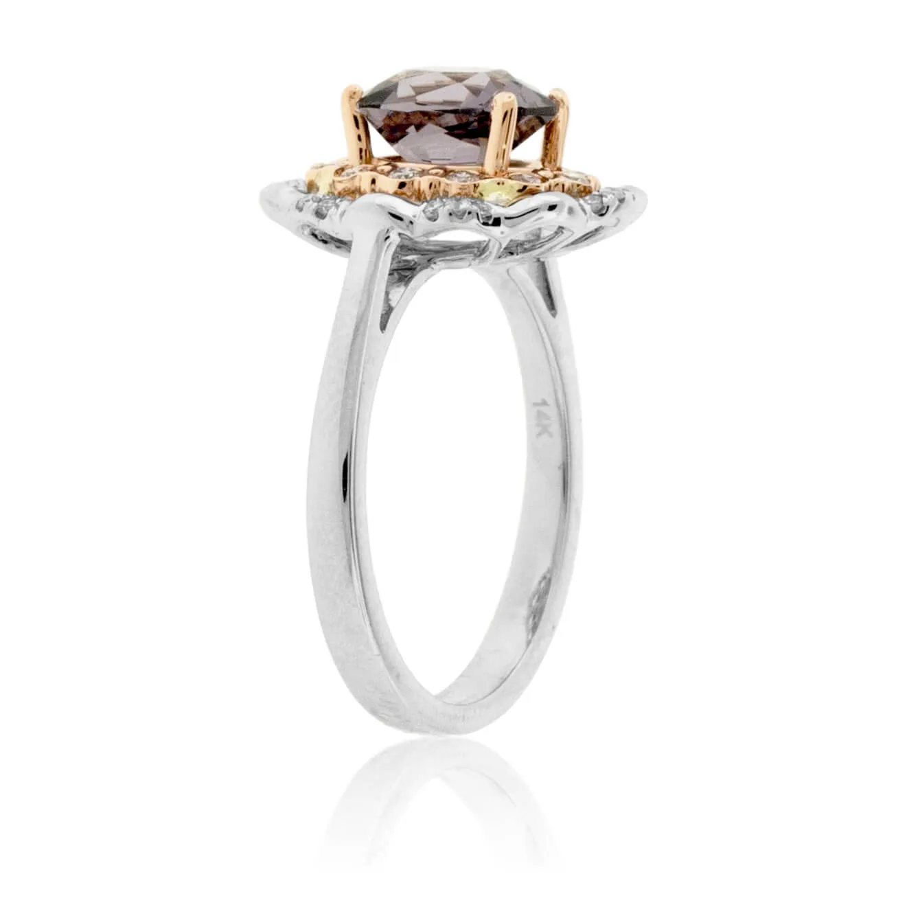 Gray Oval Spinel & Diamond Ring