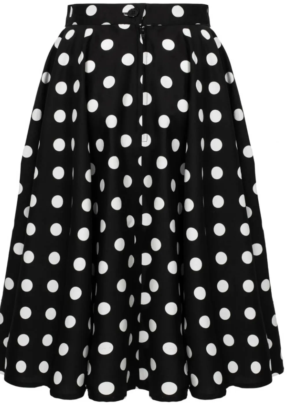 Hell Bunny Domino Polkadot 50's Swing Skirt Black