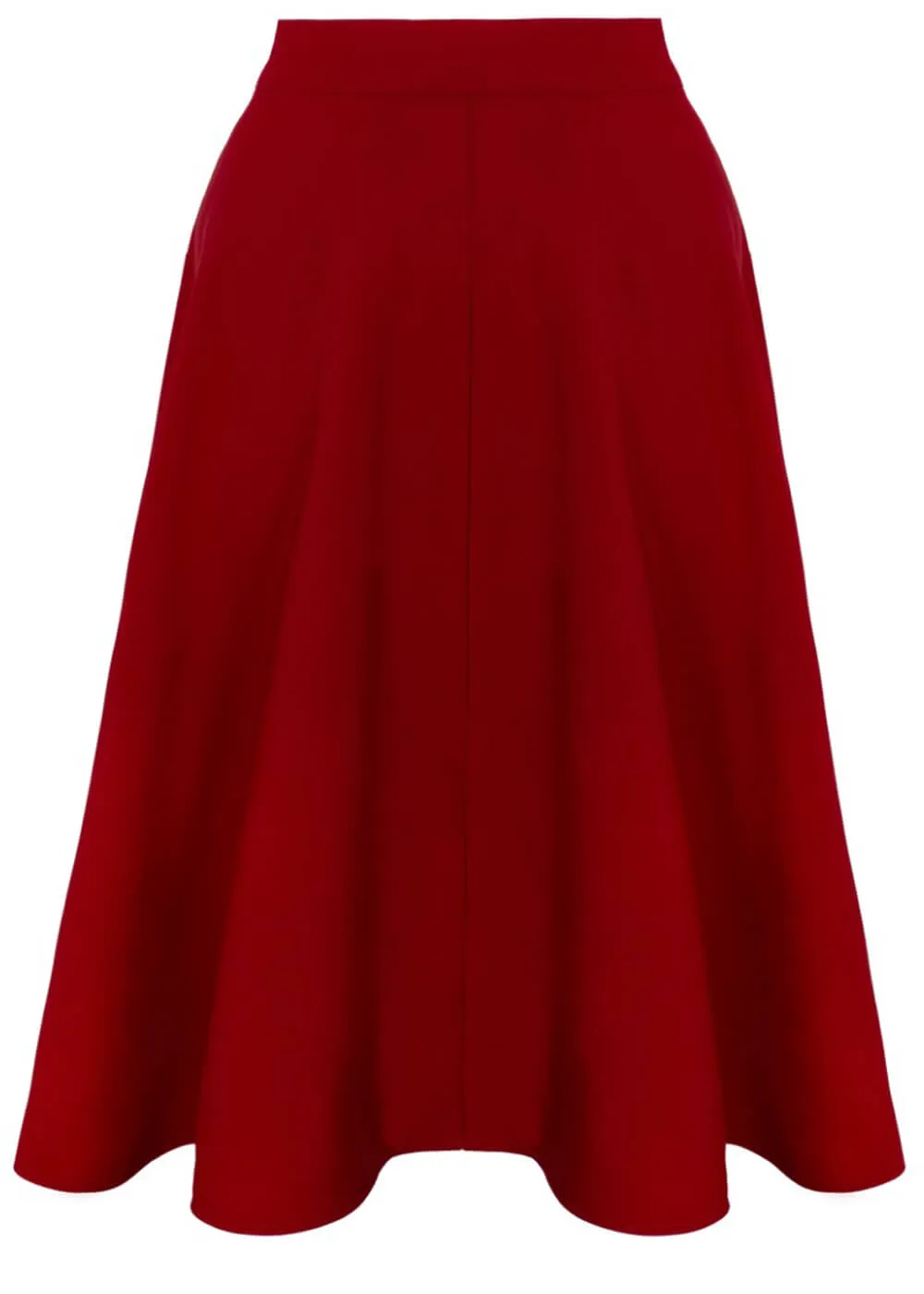 Hell Bunny Ravenwood 40's Swing Skirt Dark Red