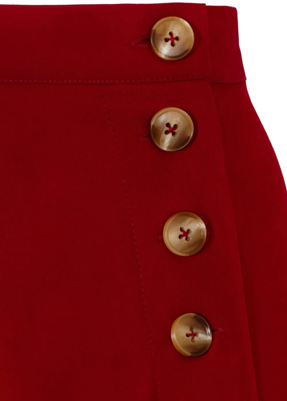 Hell Bunny Ravenwood 40's Swing Skirt Dark Red