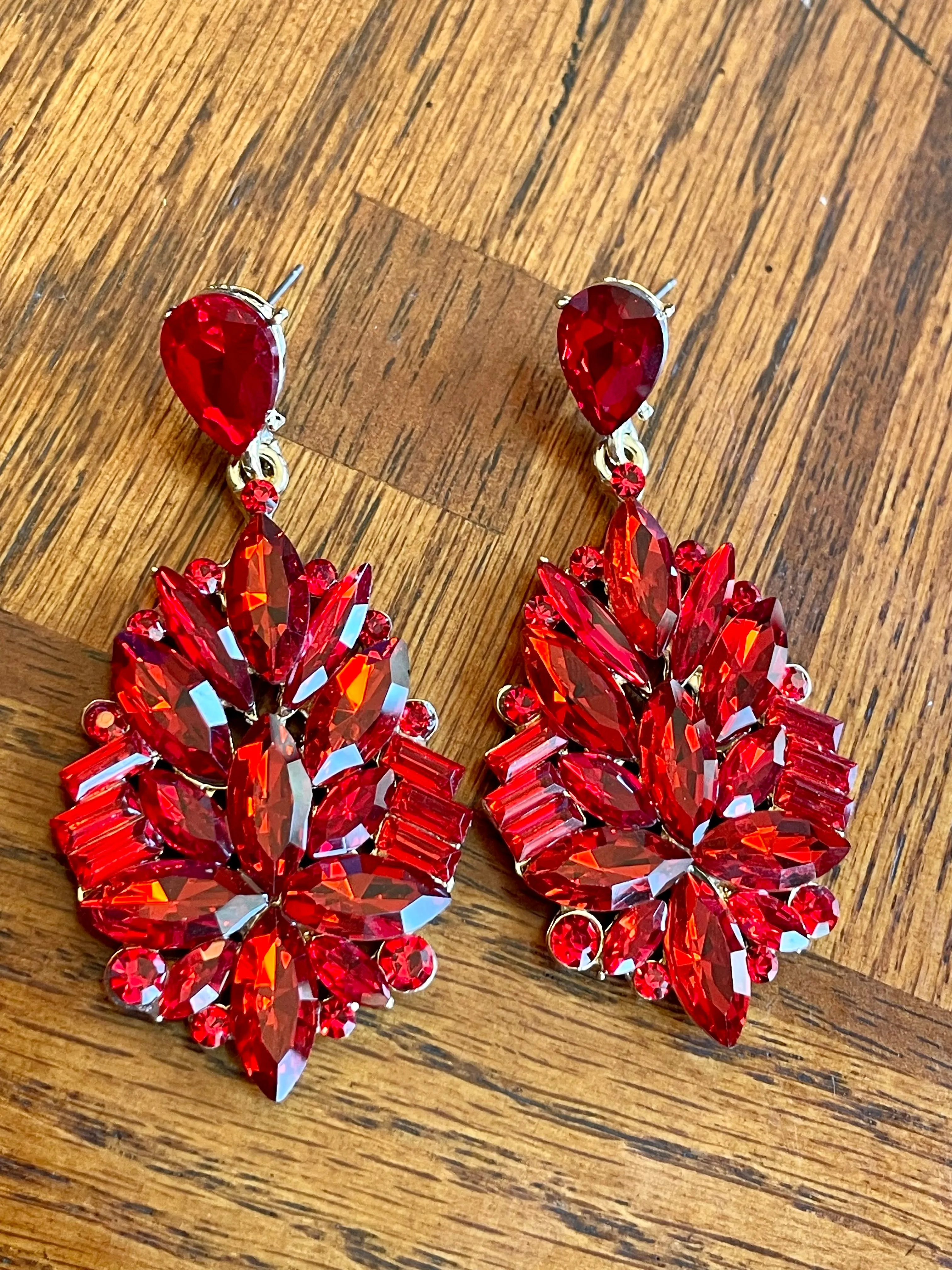 Here For The Party Rhinestone Cluster Earrings