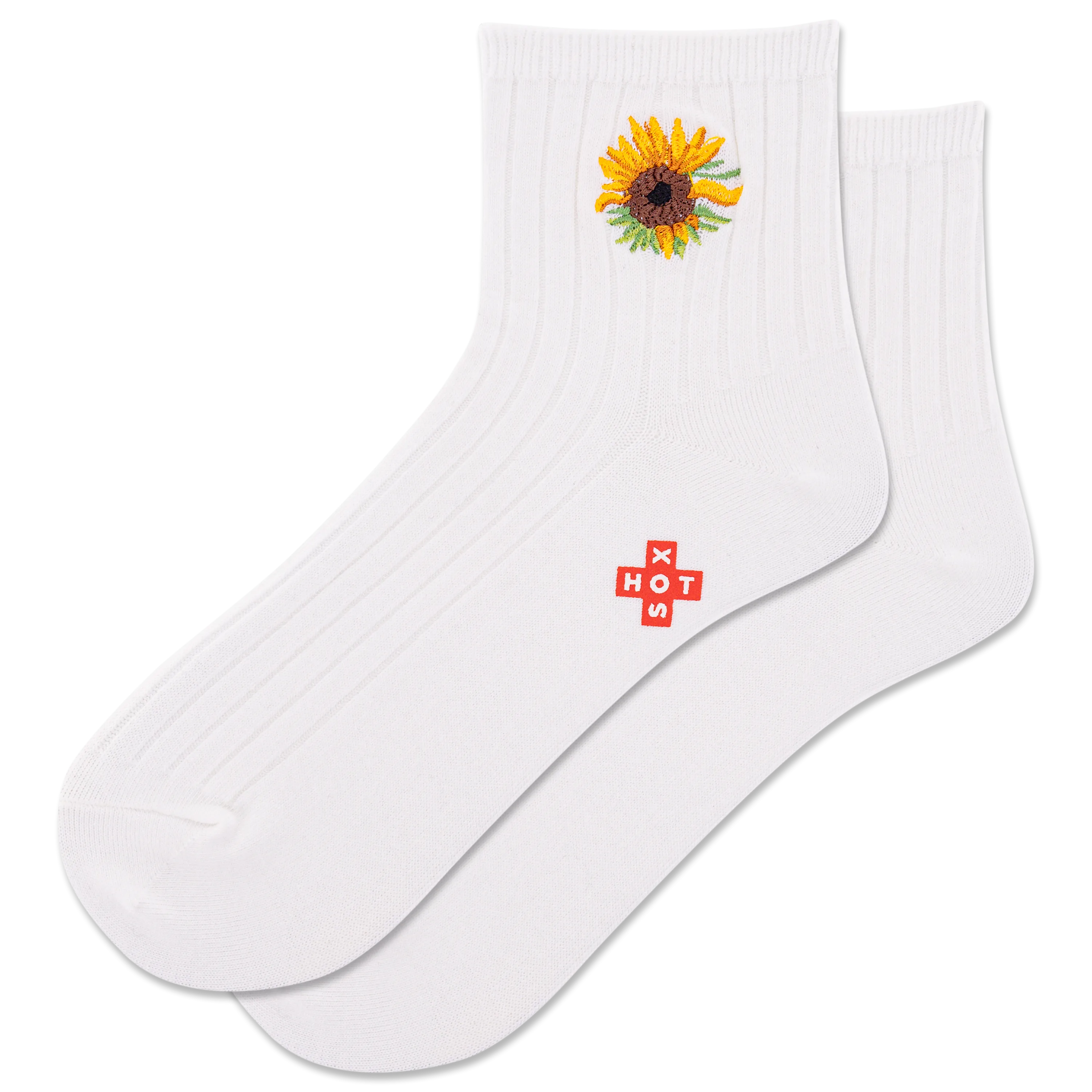 HOTSOX Women's Embroidered Sunflower Ankle Sock