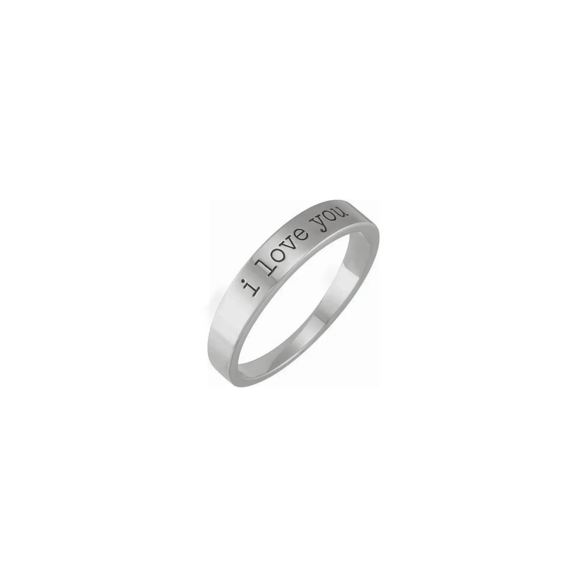 i love you' Engraved Stackable Ring
