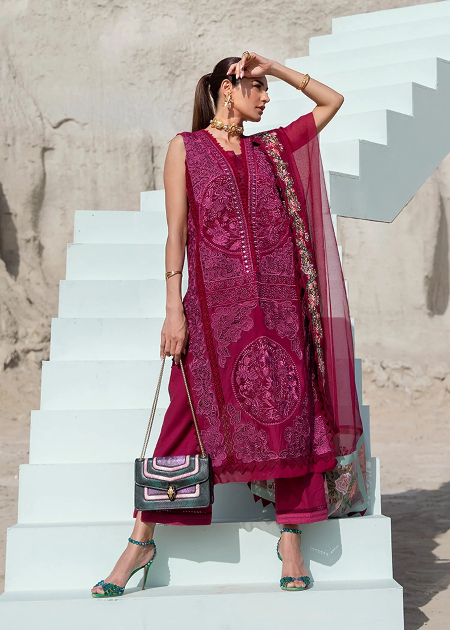 Jewel by the Beach - 3B - Mahogany | Crimson Serendipity Luxury Lawn Collection 2022