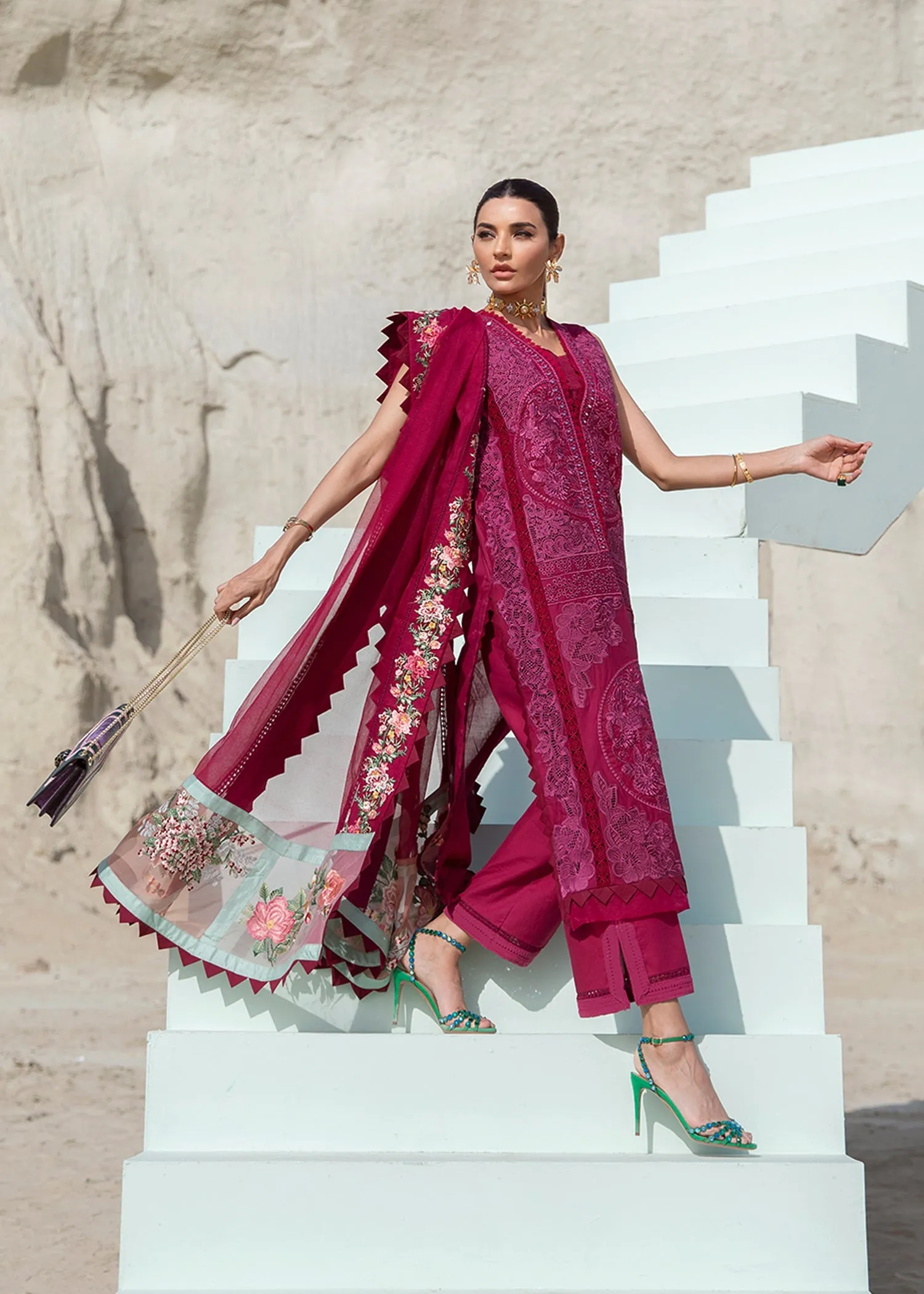 Jewel by the Beach - 3B - Mahogany | Crimson Serendipity Luxury Lawn Collection 2022
