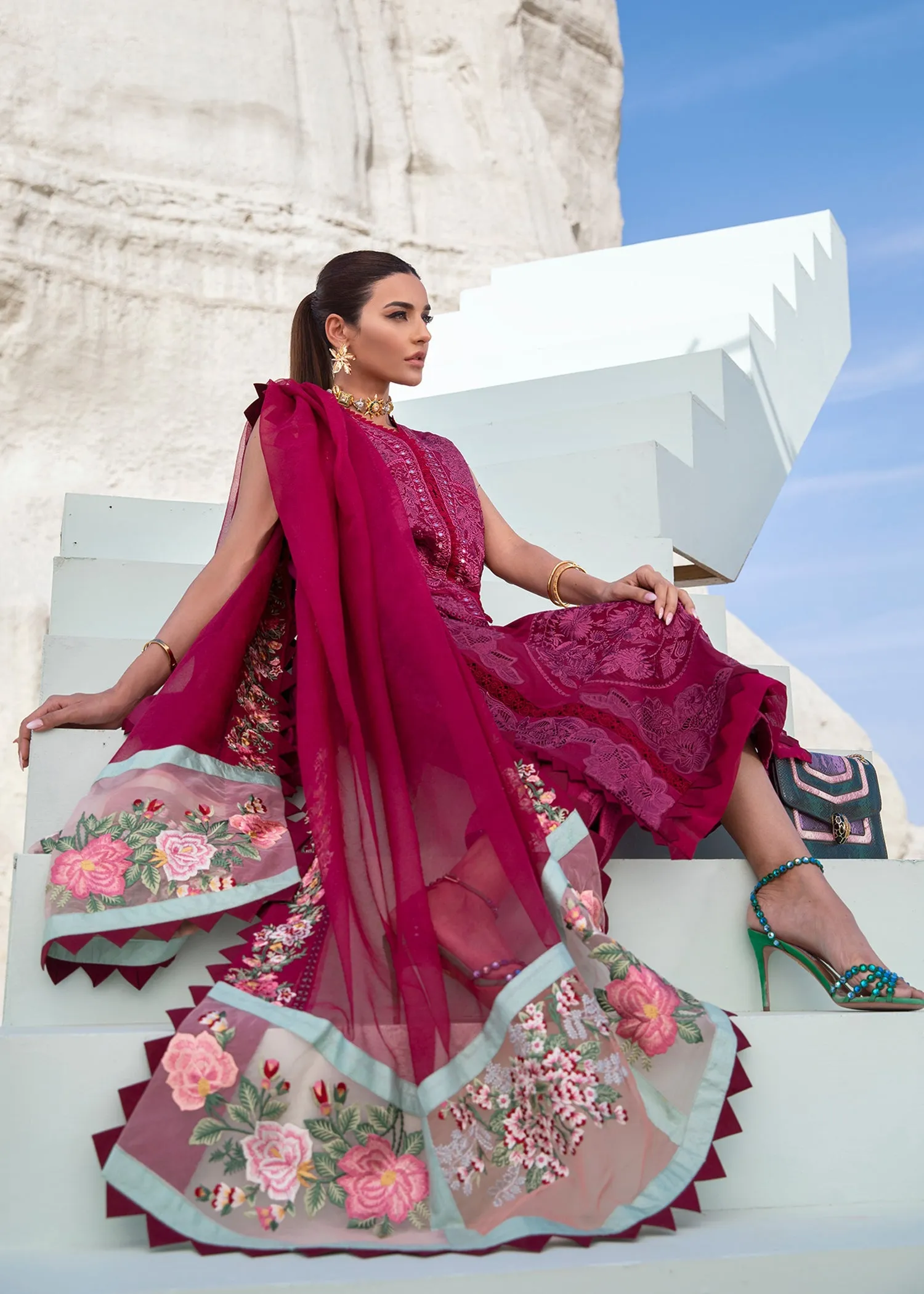 Jewel by the Beach - 3B - Mahogany | Crimson Serendipity Luxury Lawn Collection 2022