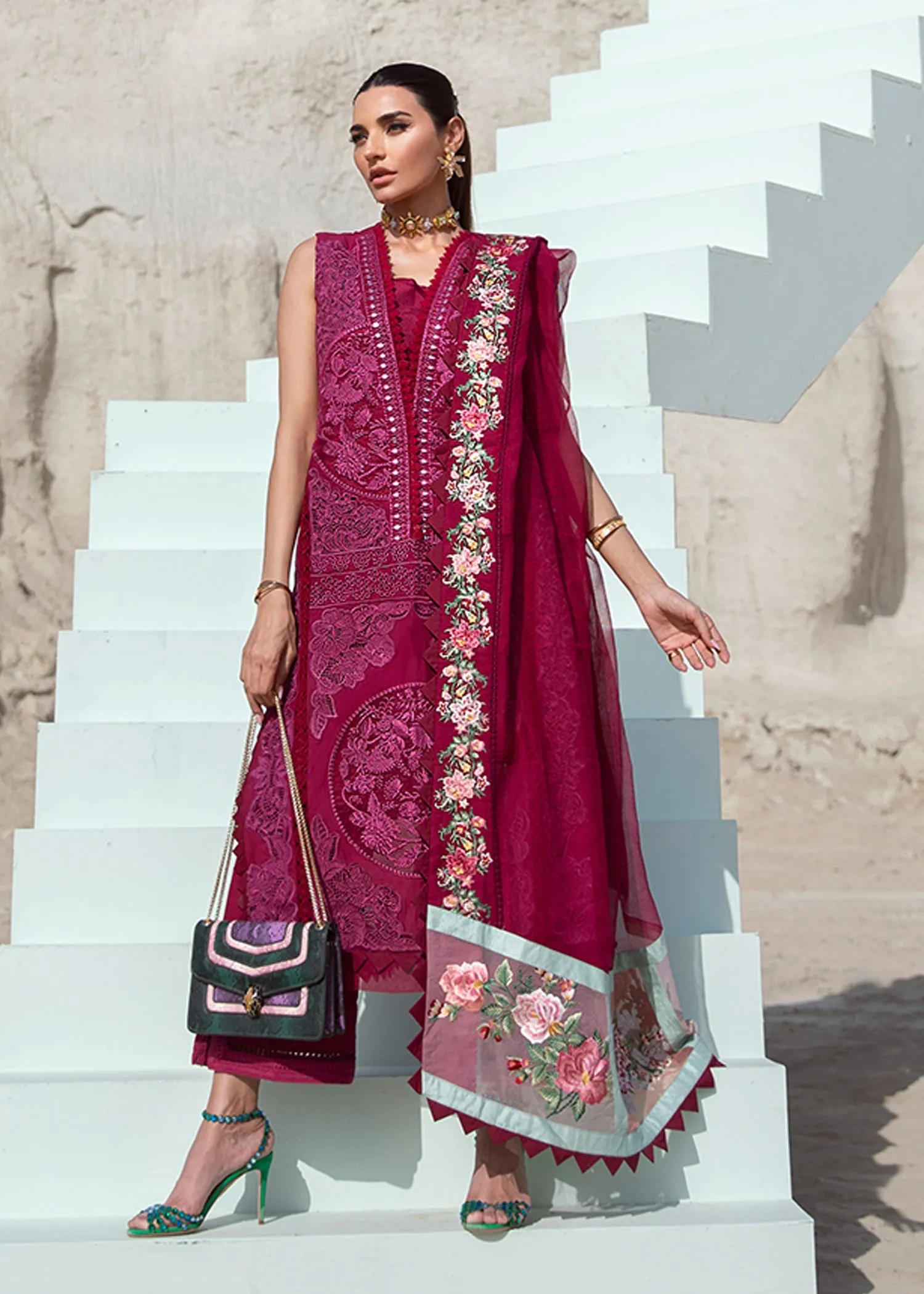 Jewel by the Beach - 3B - Mahogany | Crimson Serendipity Luxury Lawn Collection 2022