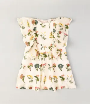 JOSE VARON - Embroidered Flower Dress - White