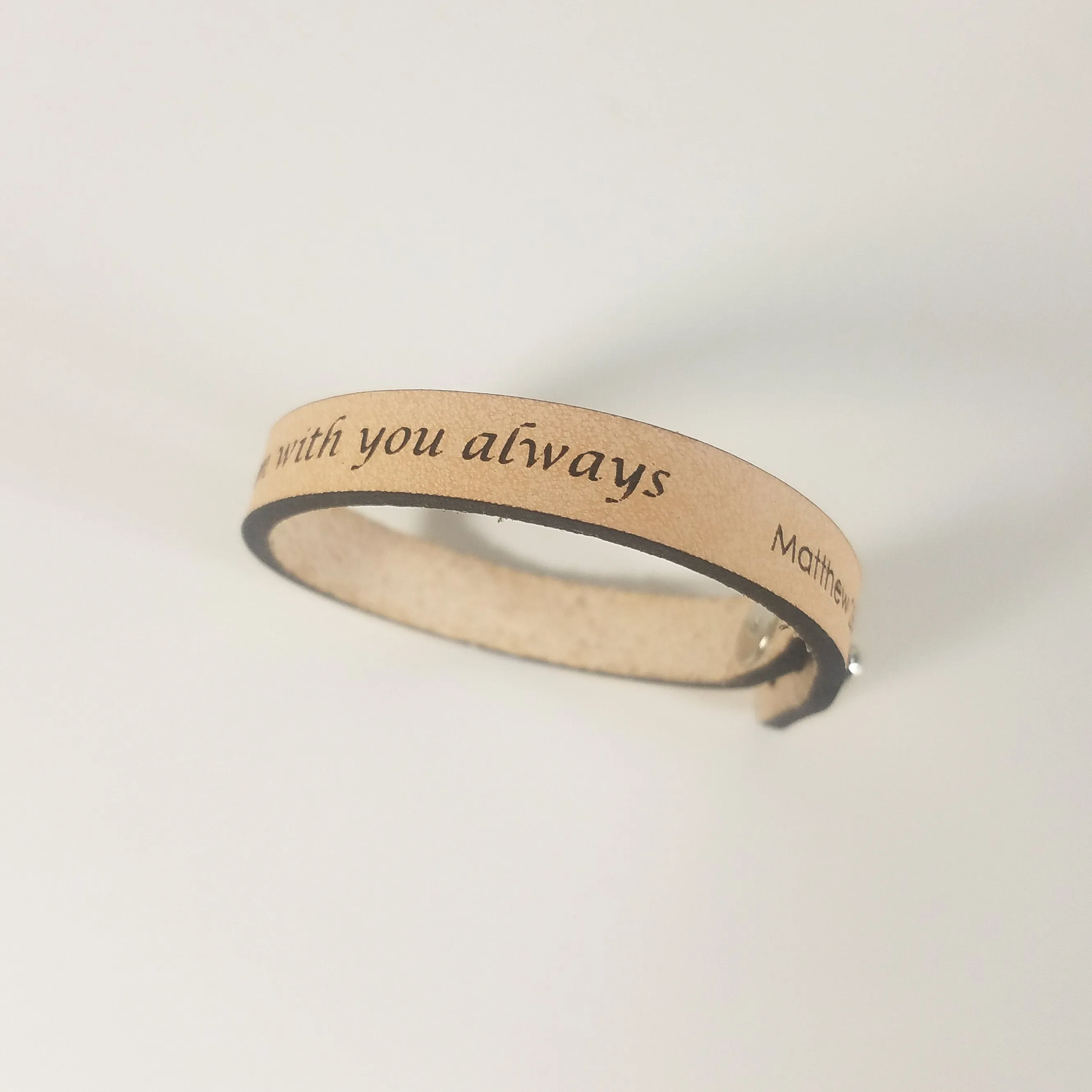 Leather Word Bracelet™  Matt 28:20