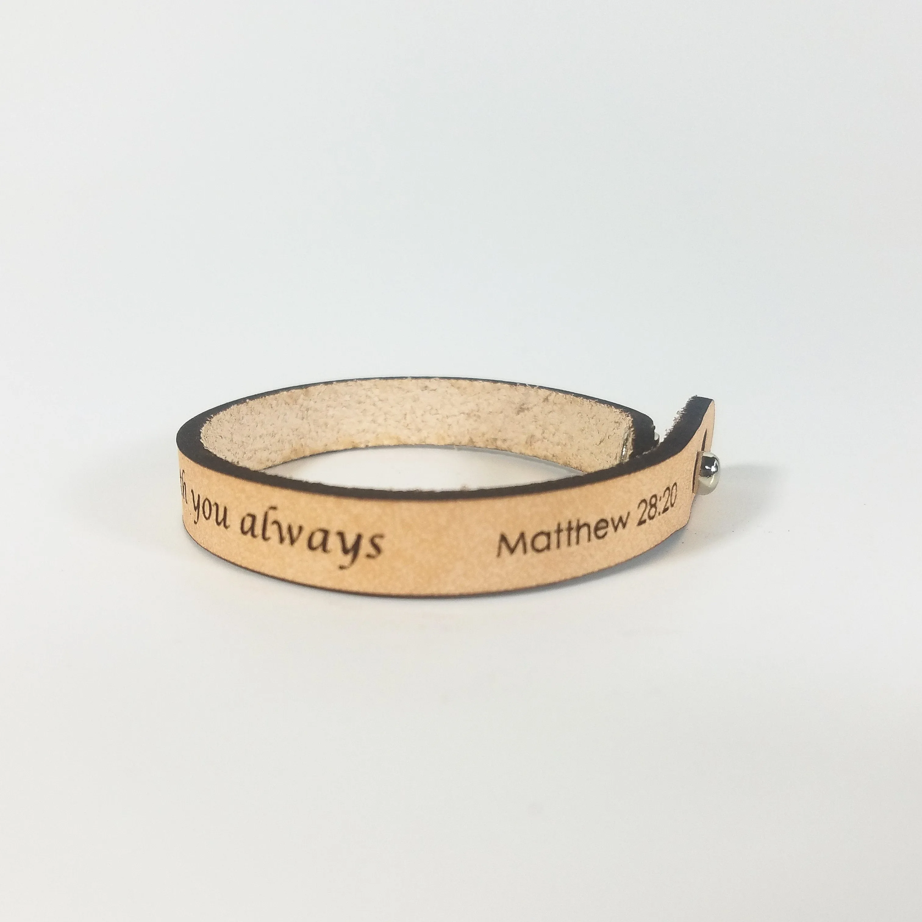 Leather Word Bracelet™  Matt 28:20