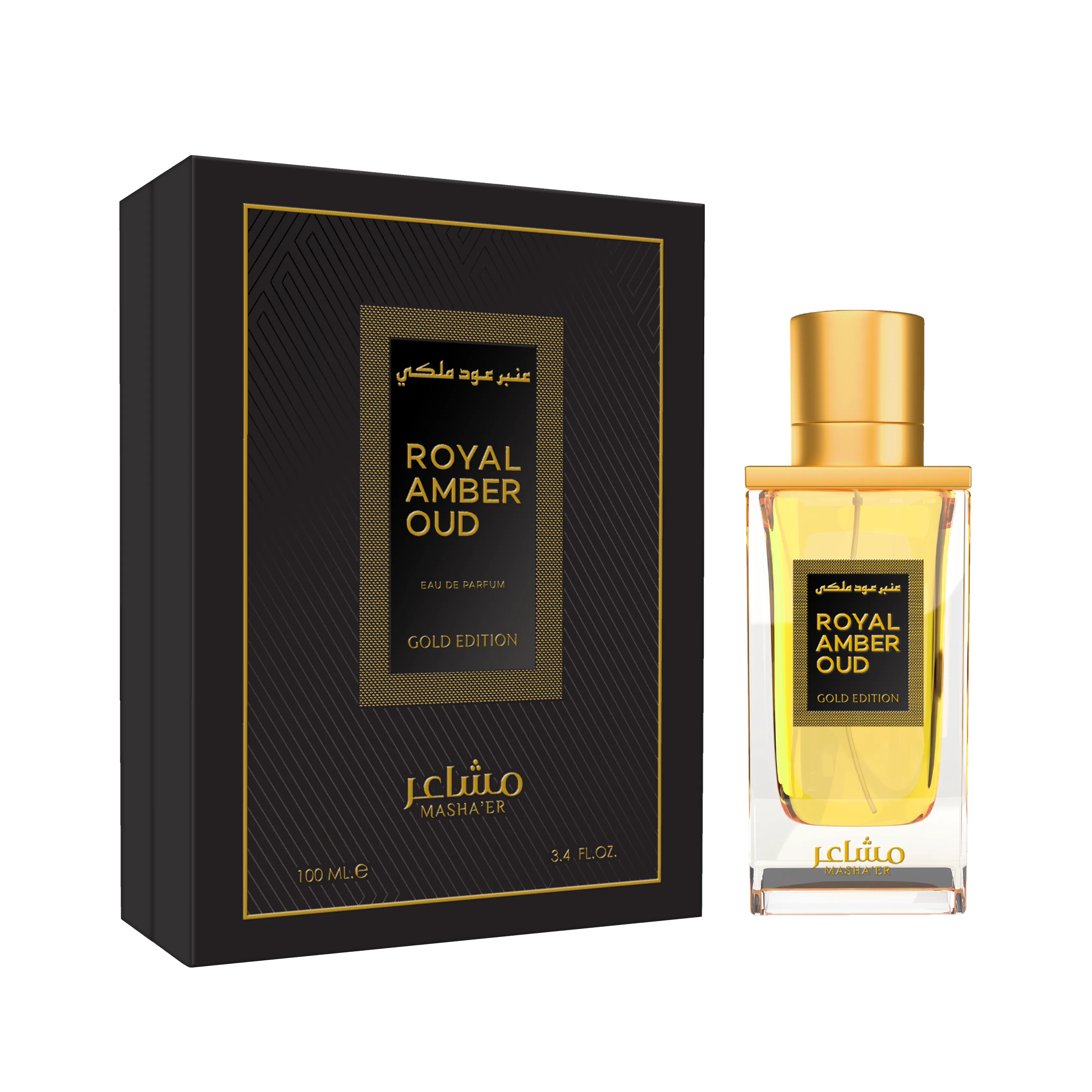 Mashaer Royal Amber Oud Gold Edition 3.4 oz Eau de Parfum Spray for Unisex