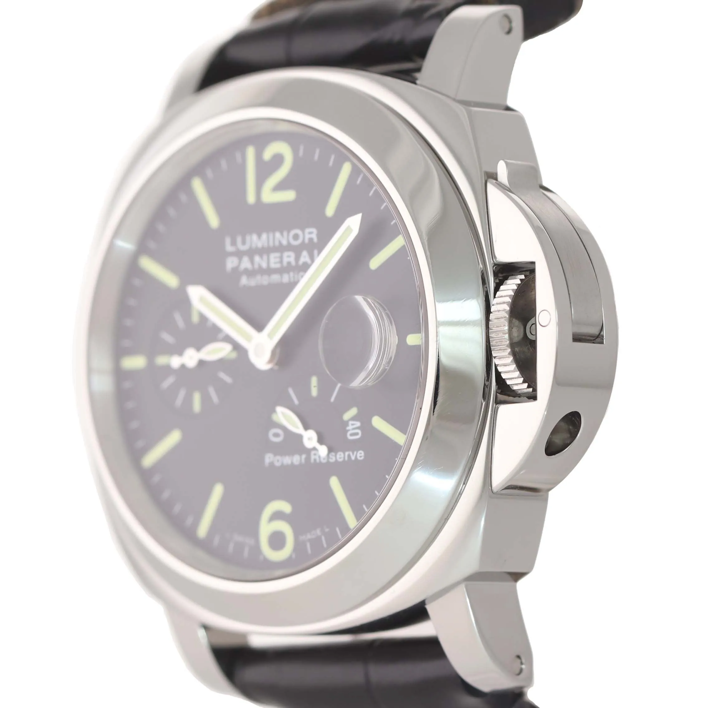 MINT Panerai PAM 090 Luminor Automatic Power Reserve Steel Date 44mm Watch
