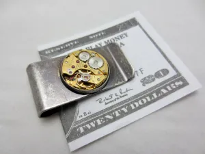 Money Clips for Men - Steampunk Jewelry - Gifts Under 25 - Vintage gold watch movement Money Clip - Gift for Man - Groomsmen