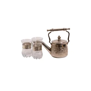 Moroccan Tea Pot with Glasses Small