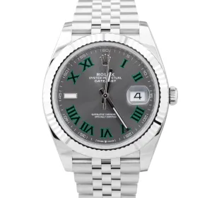 NEW NOS Rolex DateJust 41 Papers Wimbledon Fluted Watch Jubilee 126334 B P