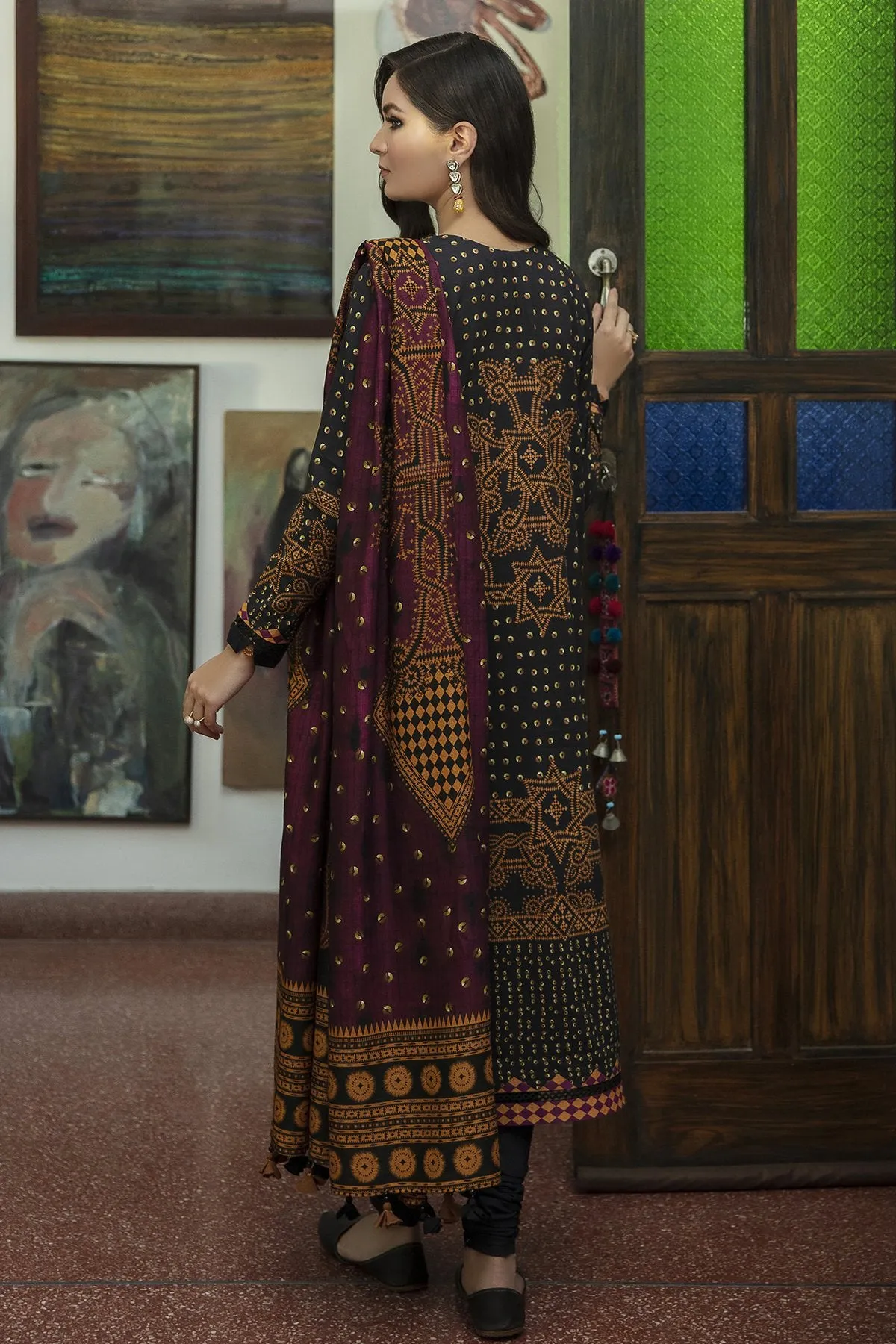 NIRAN | Jazmin Iris Winter Collection 2021 | Unstitched Embroidered Viscose Slub Khaddar Suit