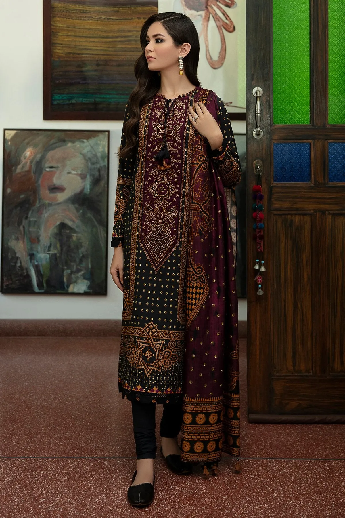 NIRAN | Jazmin Iris Winter Collection 2021 | Unstitched Embroidered Viscose Slub Khaddar Suit