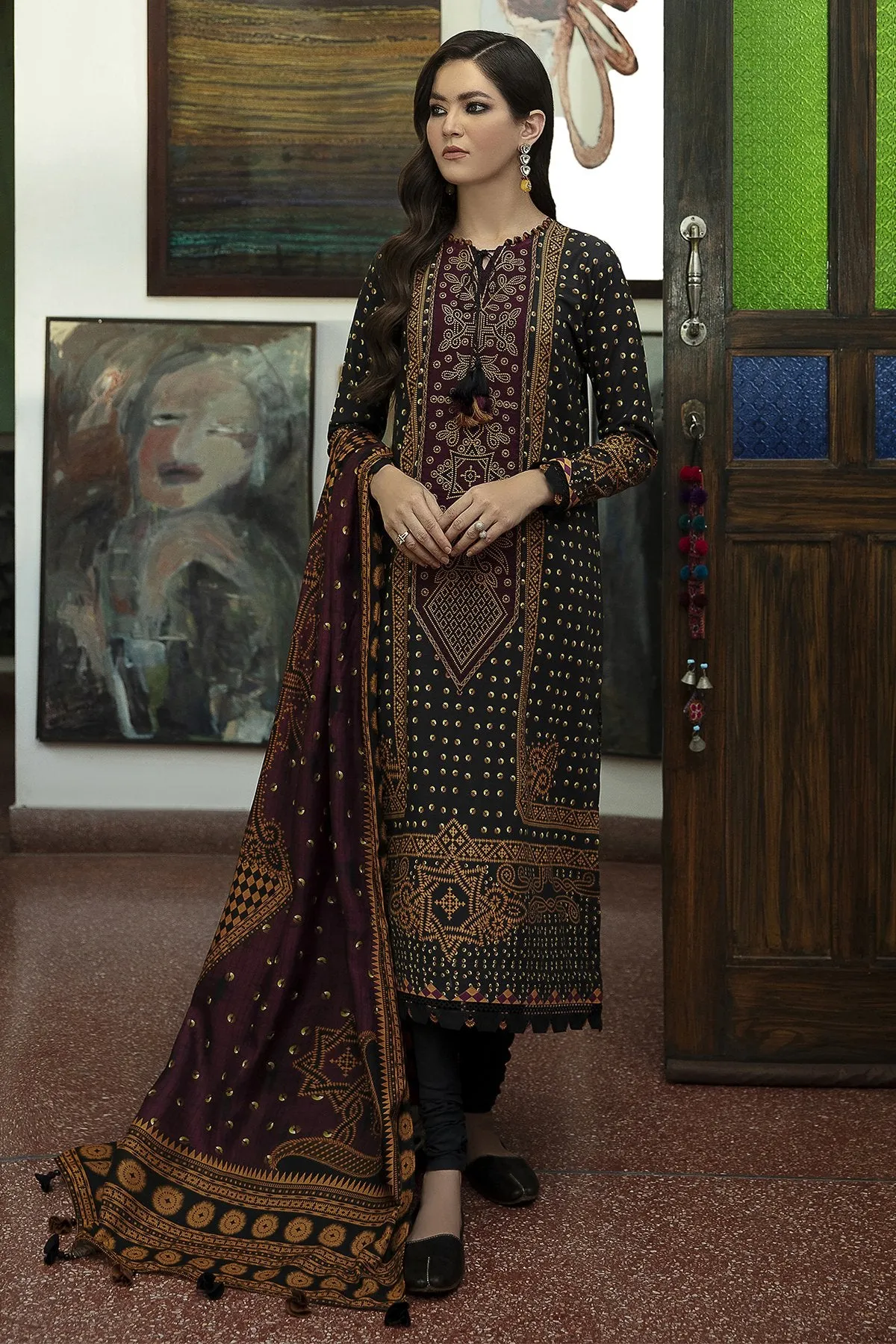 NIRAN | Jazmin Iris Winter Collection 2021 | Unstitched Embroidered Viscose Slub Khaddar Suit