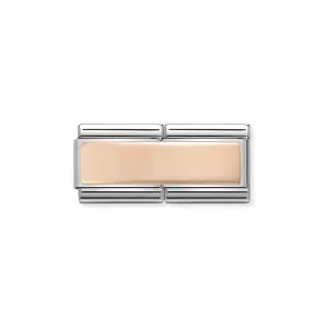Nomination Composable Double Link Smooth Engravable Plate, 9K Rose Gold