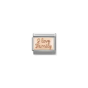 Nomination Composable Link I Love Family, 9K Rose Gold