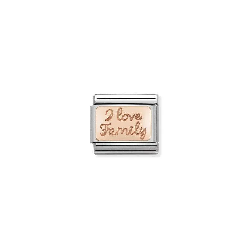 Nomination Composable Link I Love Family, 9K Rose Gold