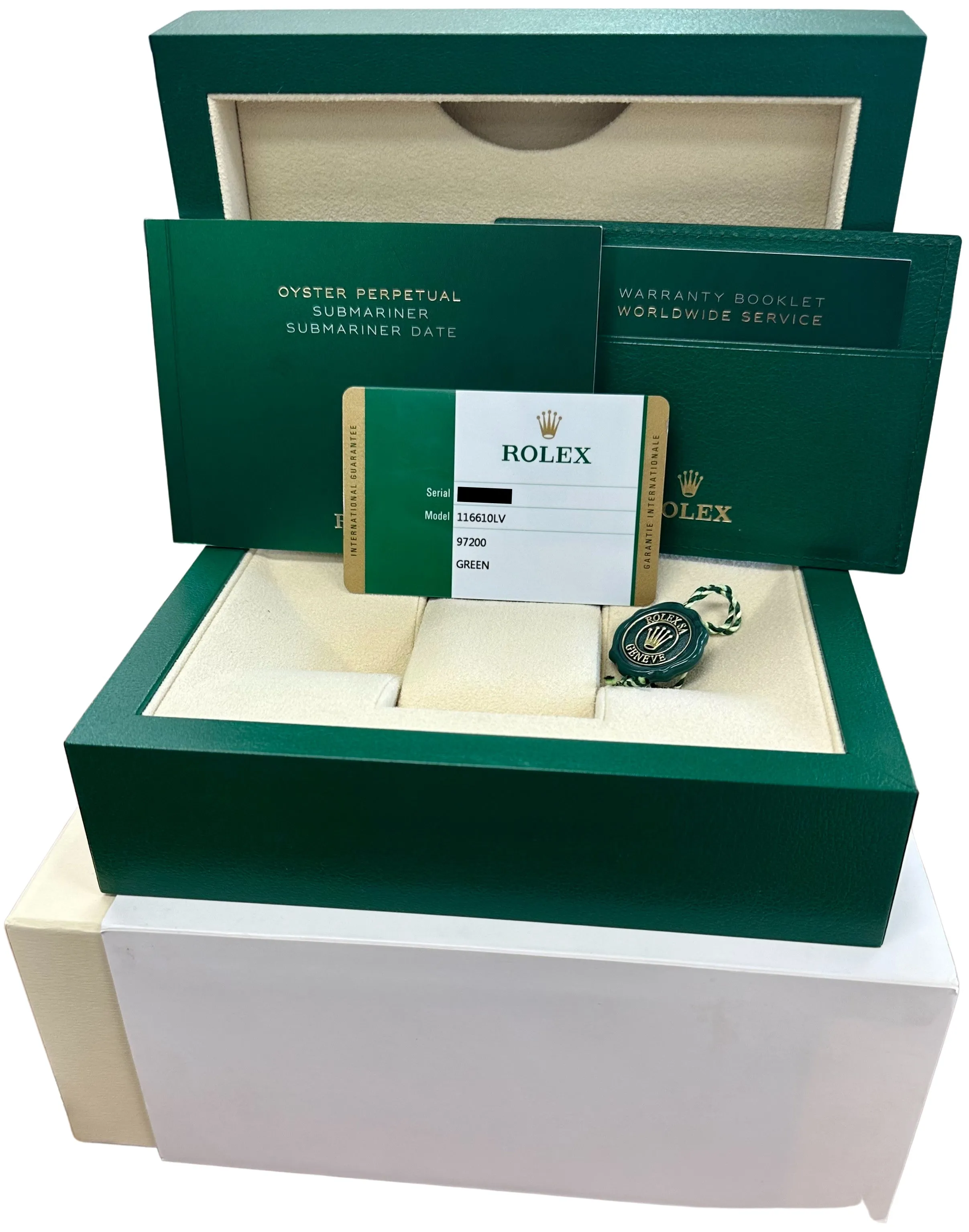 NOS 2020 PAPERS Rolex Submariner Date 'Hulk' Green Ceramic Watch 116610 LV B P