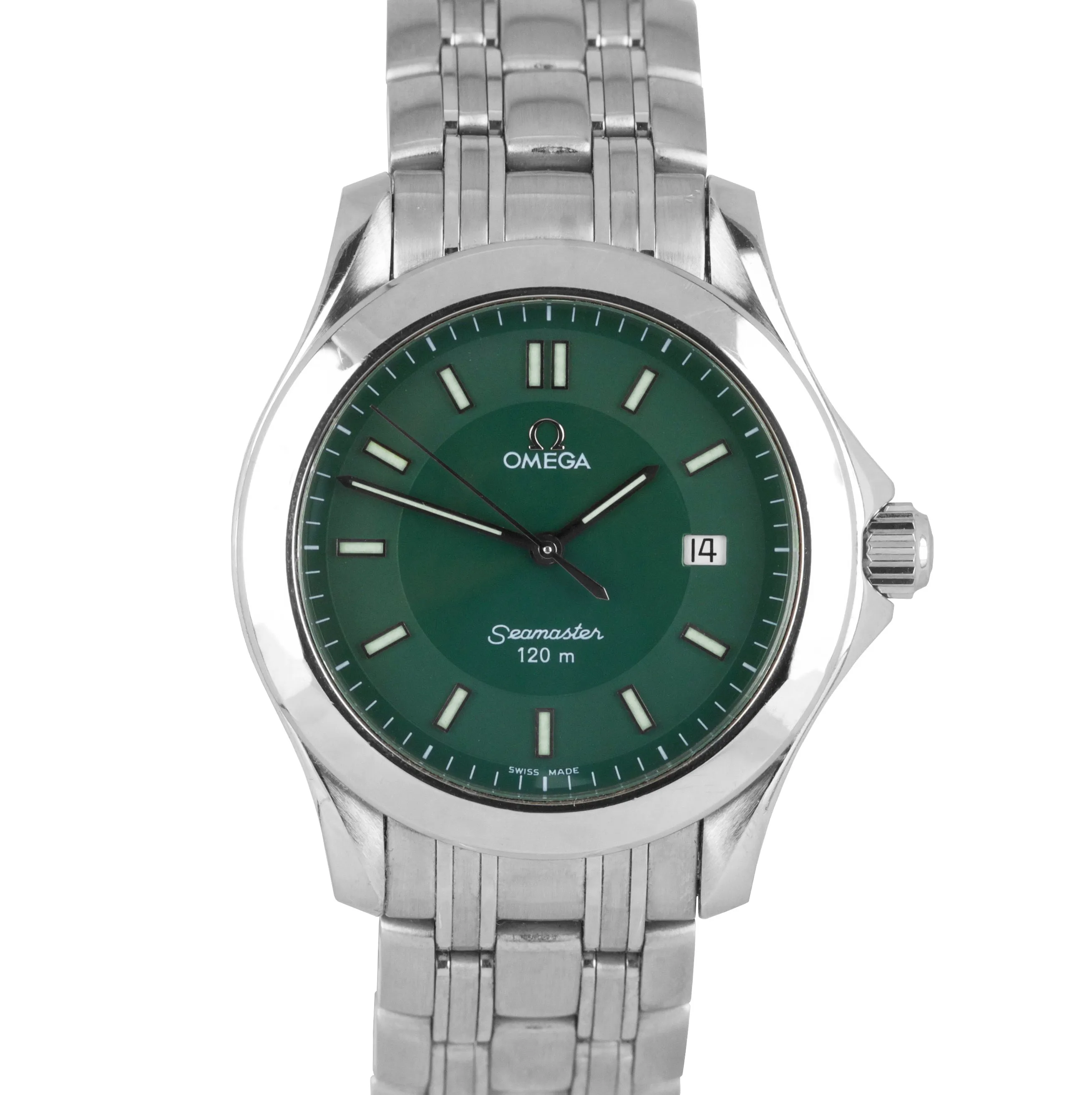 Omega Seamaster 120 Midsize 36mm Stainless Steel Green Quartz Watch 2511.72