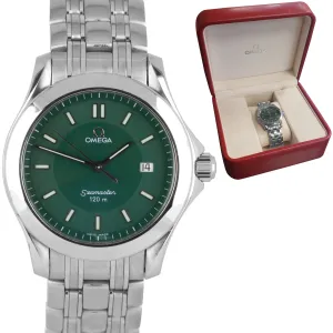 Omega Seamaster 120 Midsize 36mm Stainless Steel Green Quartz Watch 2511.72