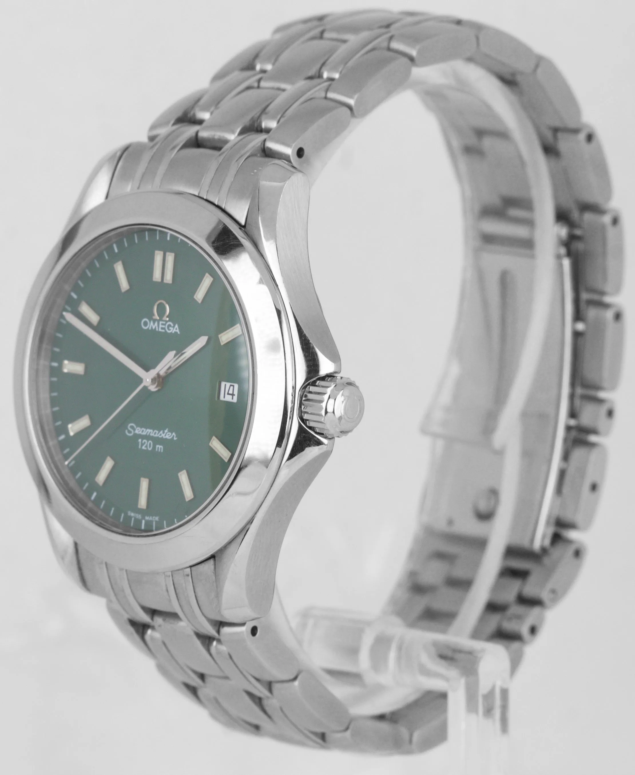 Omega Seamaster 120 Midsize 36mm Stainless Steel Green Quartz Watch 2511.72
