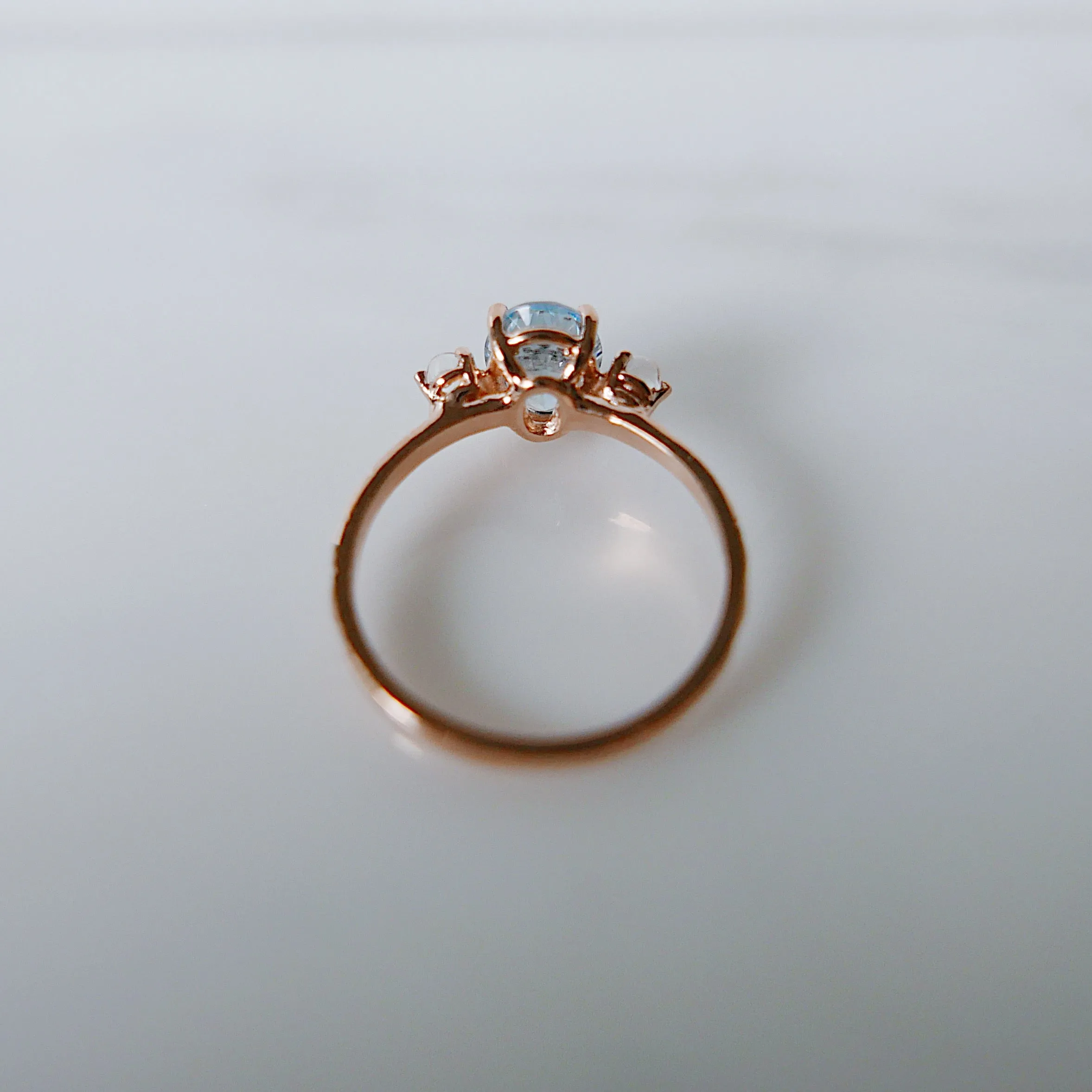 OOAK Twilight Aquamarine and Moonstone Ring
