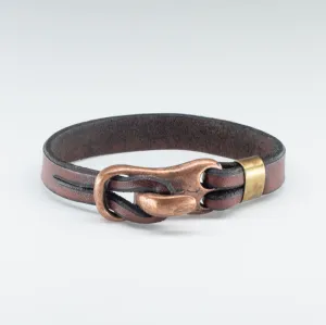 Organic Leather Band with a Stainless Steel “Wolf Tooth” Clasp