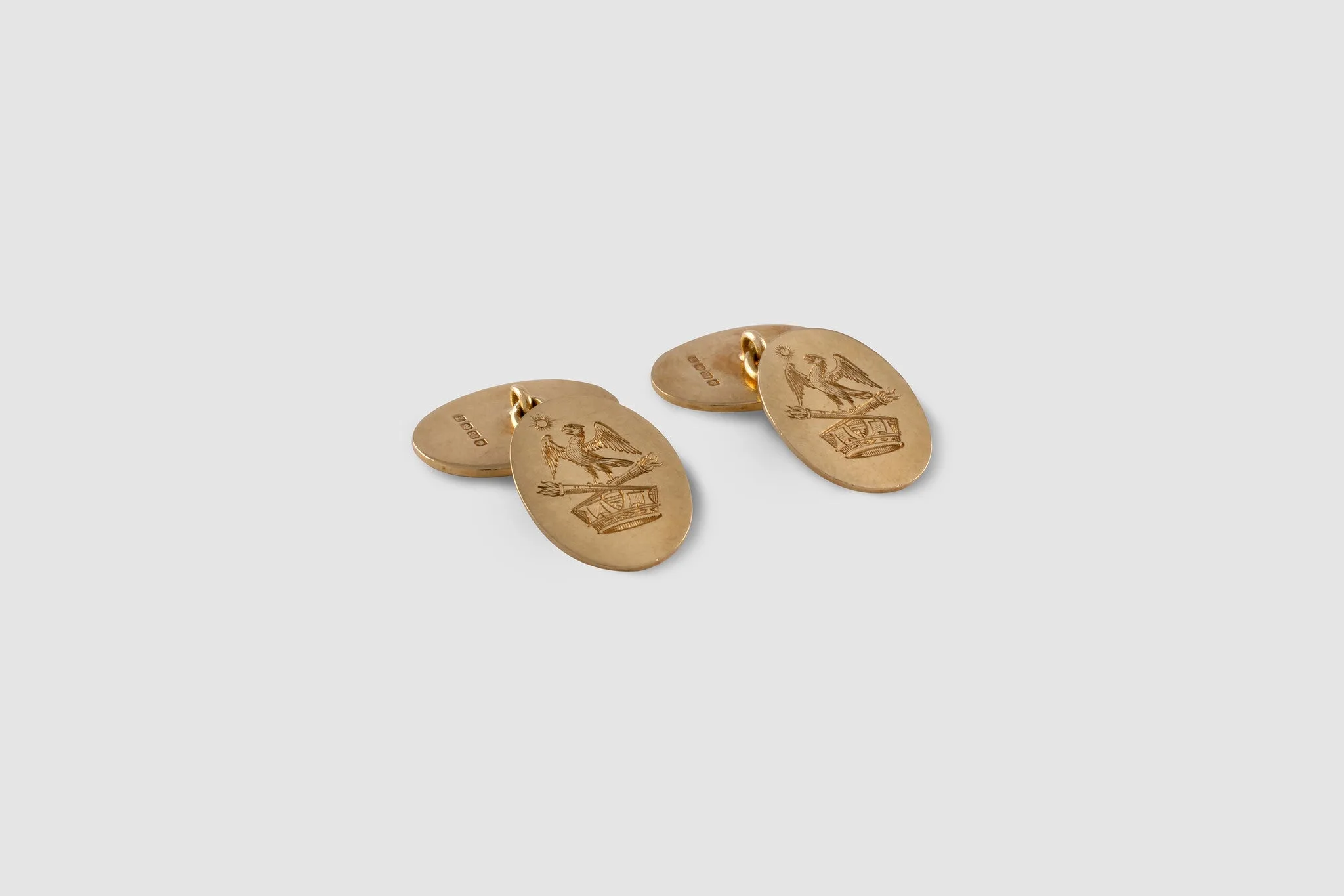 Oval Royal Naval Admiral Crest Cufflinks