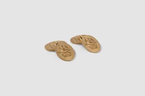 Oval Royal Naval Admiral Crest Cufflinks
