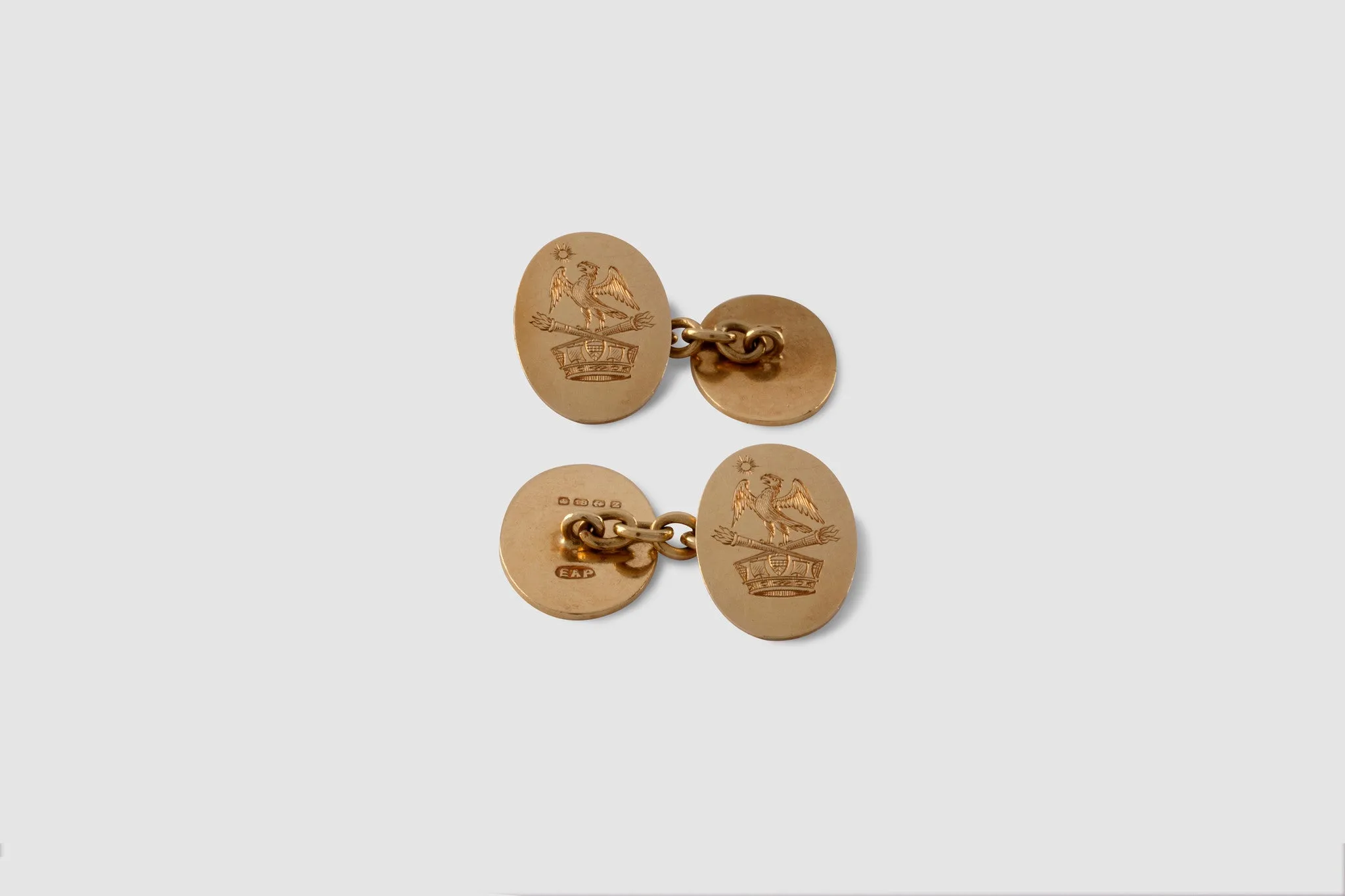 Oval Royal Naval Admiral Crest Cufflinks