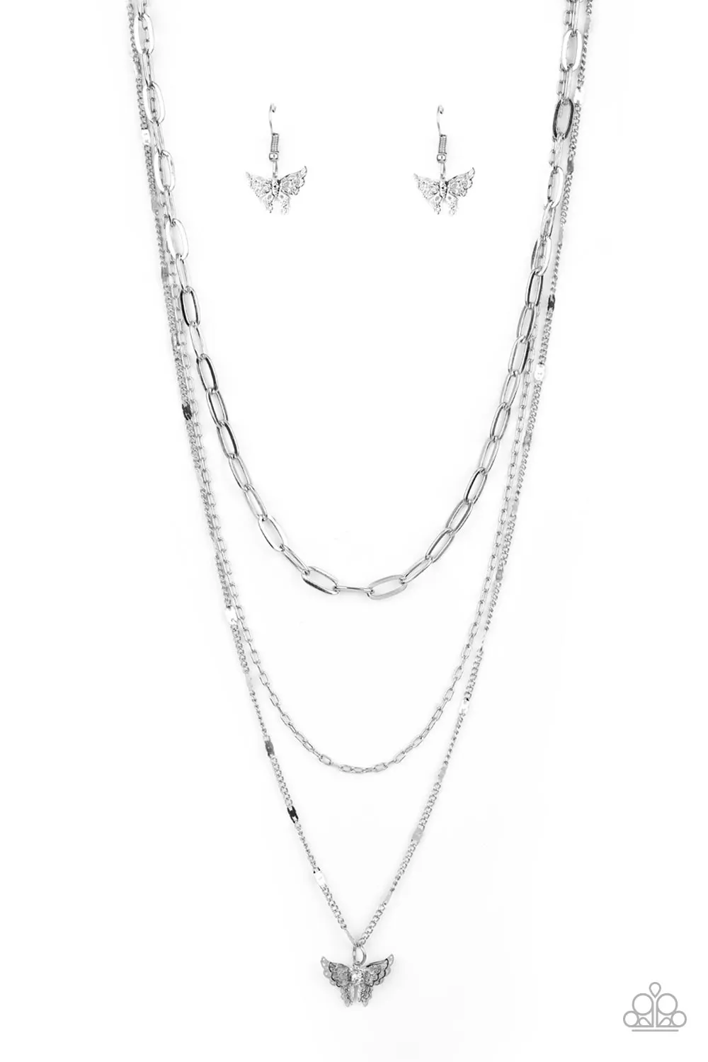 Paparazzi Bountiful Butterflies - White Butterfly Necklace