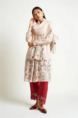 Payal Pratap   -   Rock Garden Dragonsblood Embroidered Scarf