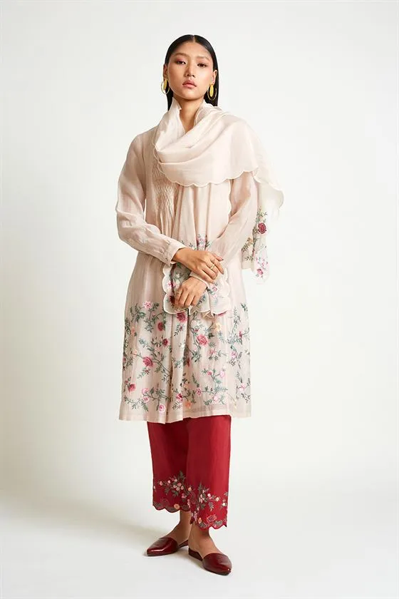 Payal Pratap   -   Rock Garden Dragonsblood Embroidered Scarf