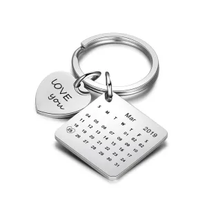 Personalized Engraved Calendar Keychain
