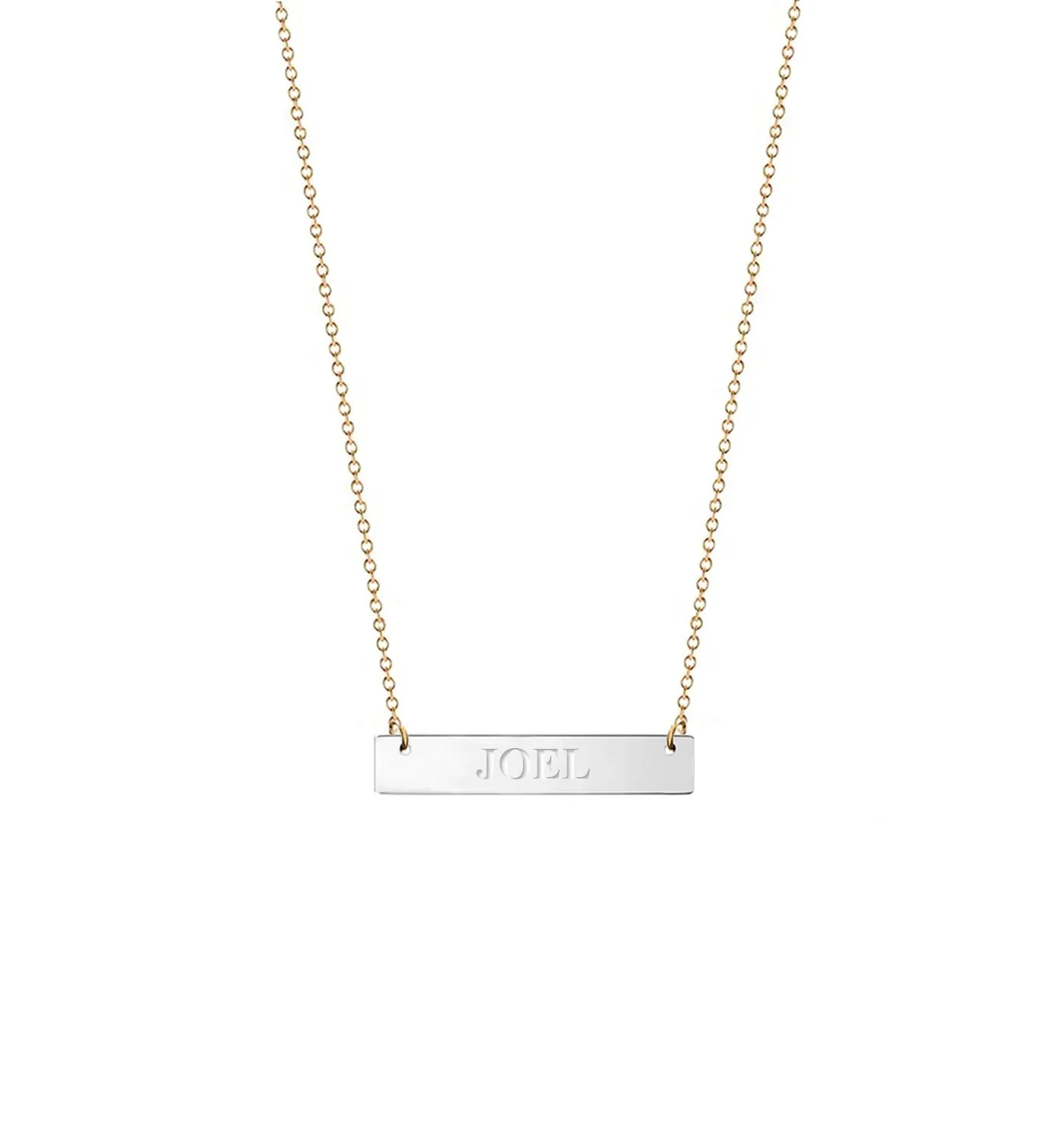 Personalized Small Engraved Bar Necklace