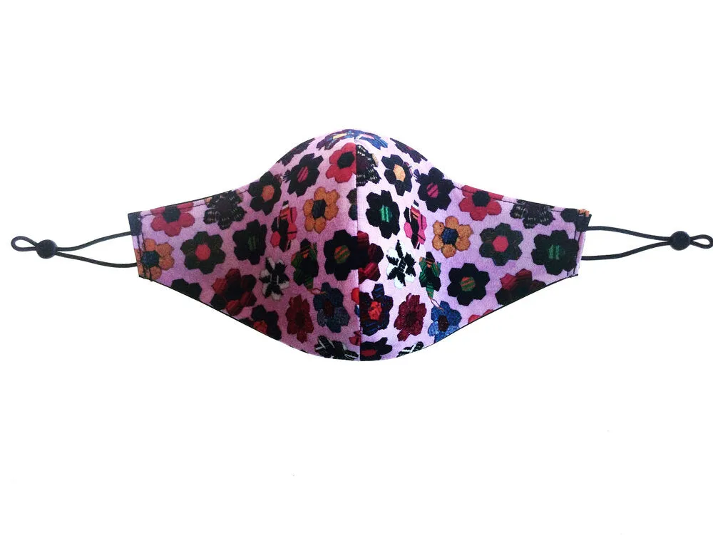 Pink Deconstructed Floral  Classic Mask