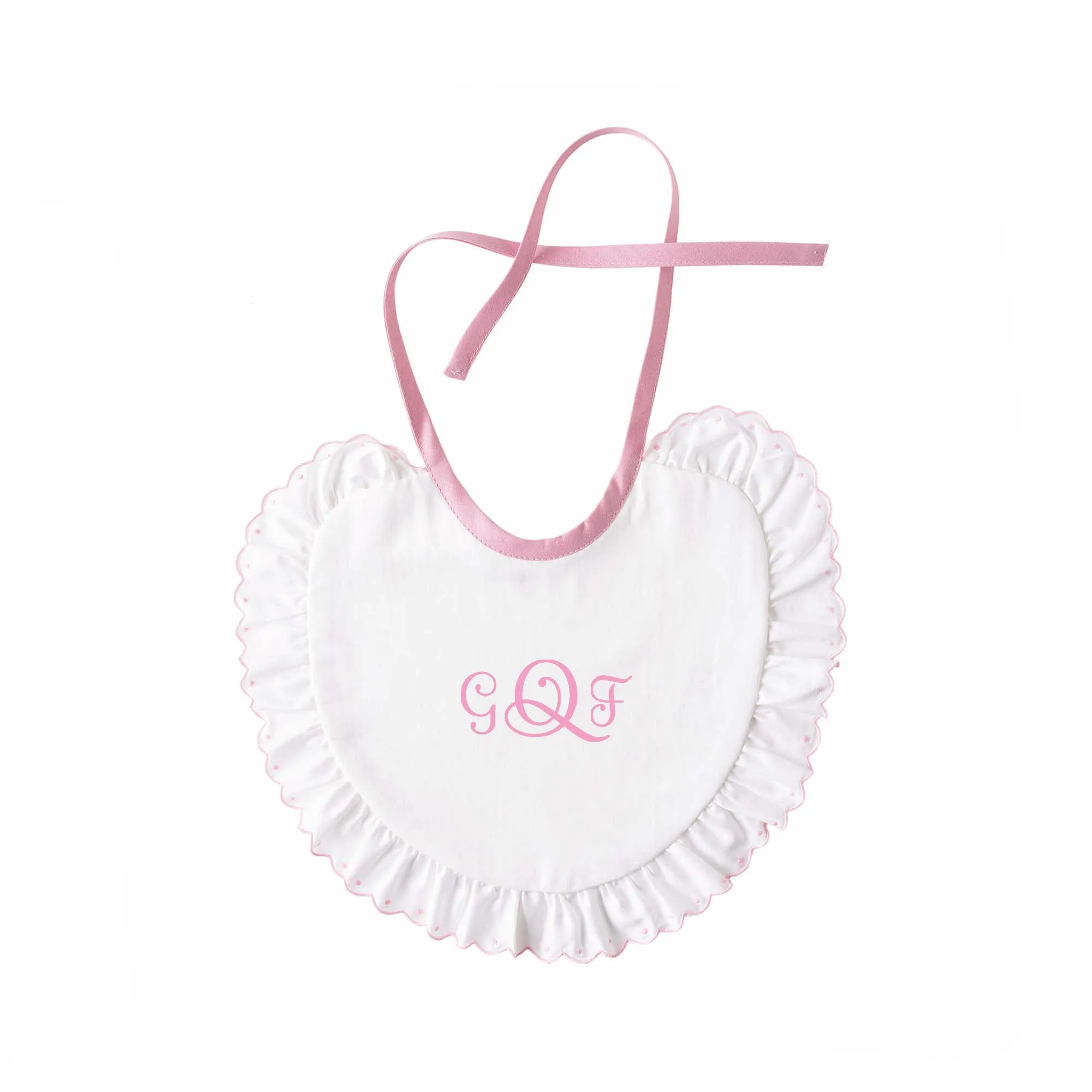 Pink Scalloped Bib