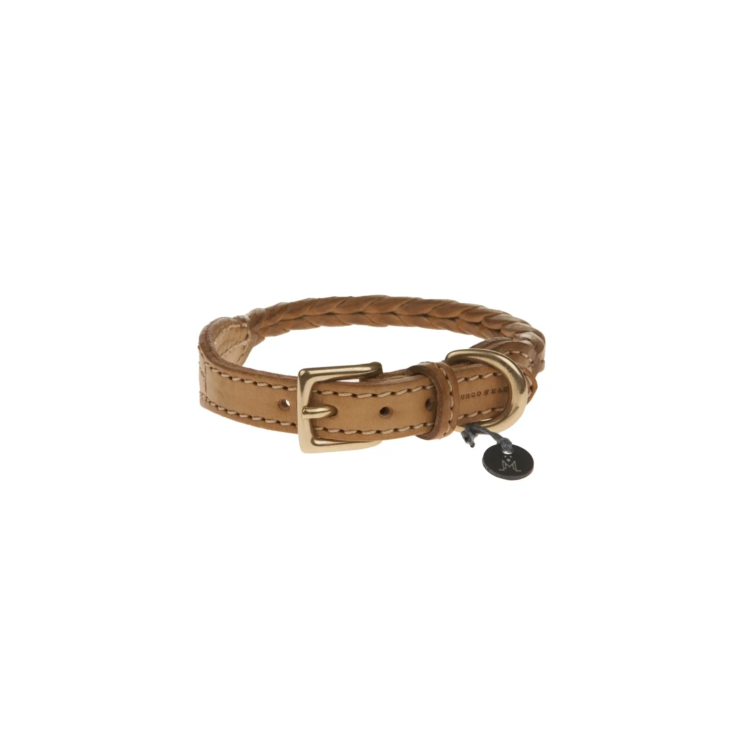 Plaited Leather Dog Collar