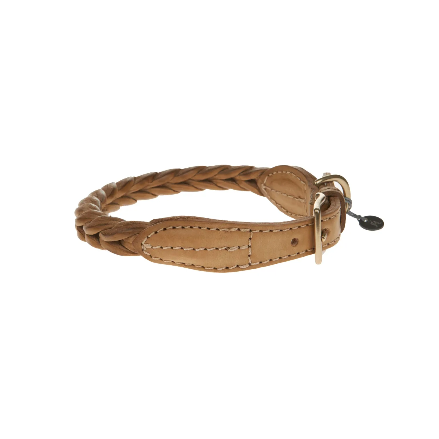 Plaited Leather Dog Collar